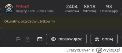 CrazyxDriver - @WykopX: moim skromnym zdaniem. Trzeba doceniać ludzi na wypoku