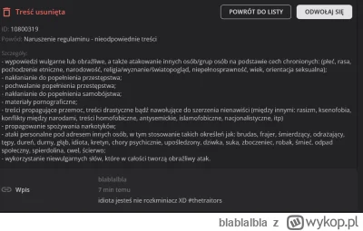 blablalbla - serio? nawet bezpośrednio nie napisałam kto jest idiotą xD

#thetraitors