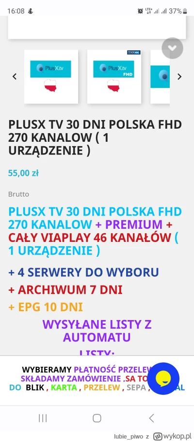 lubie_piwo - Tak się robi biznes xD
kupować za 25zl, sprzedawać za 55
#iptv #plusx