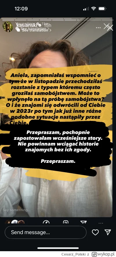 Cesarz_Polski - W trakcie programu wrzucała story z brudami na Anielę i z wywlekaniem...