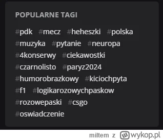 miltem - Co się stało z sekcją popularne tagi, czyżby znowu się zyebaua?  Gdzie są np...