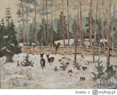 Bobito - #obrazy #sztuka #malarstwo #art

Harald Wiberg (1908 - 1986) - Jelenie w zim...