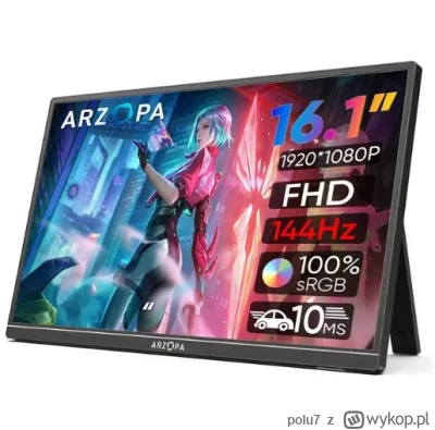 polu7 - ARZOPA 16.1inch 144Hz 1080P FHD Portable Monitor
Cena: 69.59$ (273.1 zł) | Na...