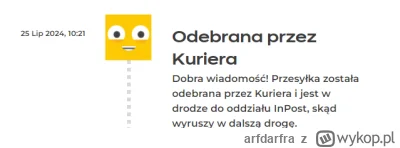 arfdarfra - #inpost Mial ktos kiedys ze paka w rekach kuriera od 13 godzin?