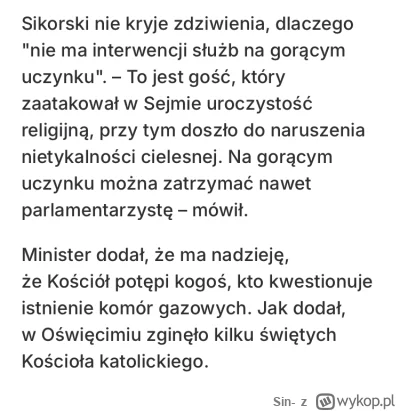 Sin- - No właśnie. Gdzie jest kościół kiedy jest potrzebny? Jak prezydent grozi karą ...