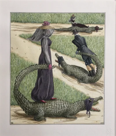 GARN - #sztuka #art autor: Ruth Marten | 4, 2015 (Fountains & Alligators) | Ink and w...