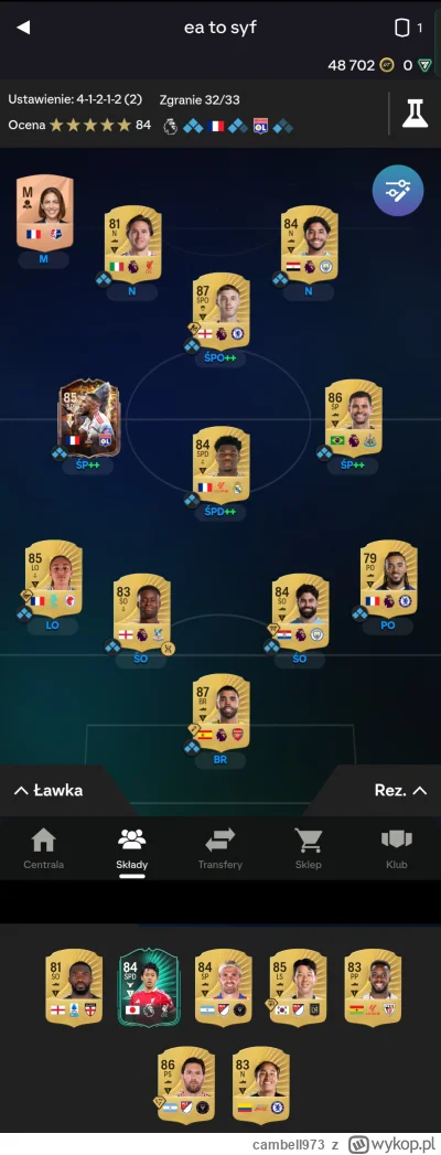 cambell973 - #fut Pokazywać składy wariaty. 
10h próbne, gra kupiona w piątek, 8 liga...