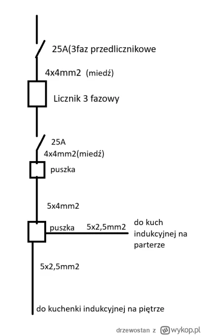 drzewostan - Czy przewodem miedzianym 5x4mm2 można podłączyć 2 kuchenki indukcyjne z ...