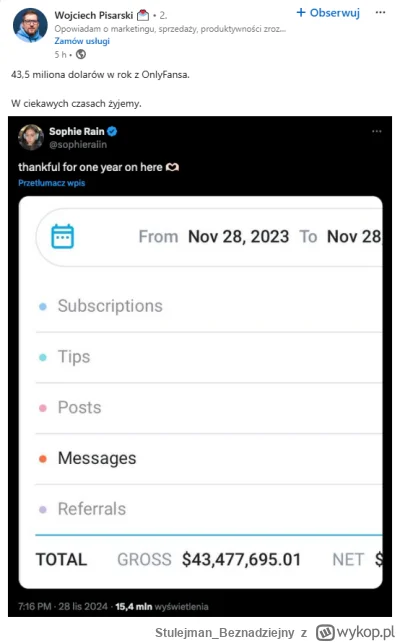 Stulejman_Beznadziejny - Przeglądałem sobie dzisiaj Linkedina a tam taki post. 20 lat...