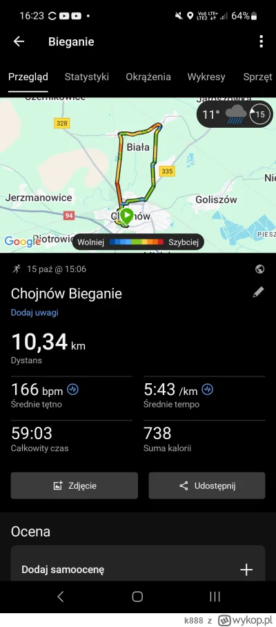 k888 - #sztafeta #bieganie 

8 676,80 - 10,34 = 8666,46

Dzisiejsze wypociny :) 

Te ...