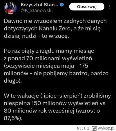 N331 - Ostania niedziela wakacji, nic się nie dzieje w internetach, a wrzucę sobie st...