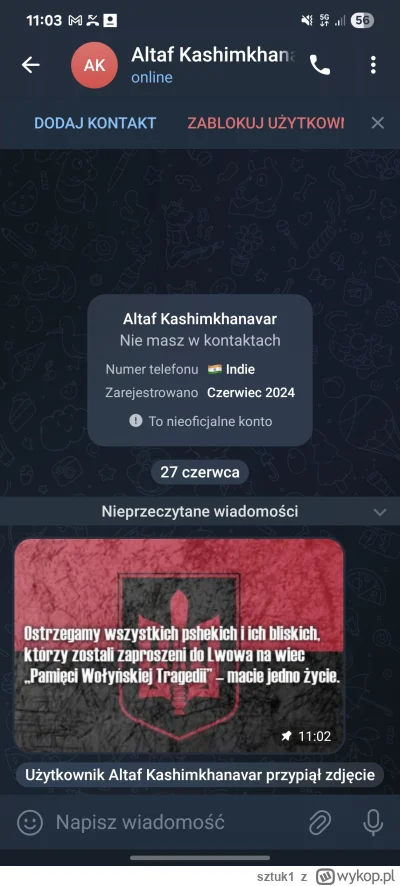 sztuk1 - Ej, dostałem przed chwilą taką wiadomość na telegramie. Nie korzystam z tele...