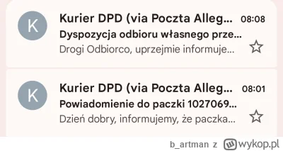 b_artman - Nosz kur... 
8.01 że dostarczą dziś paczkę, a 7 min później, że jednak nie...