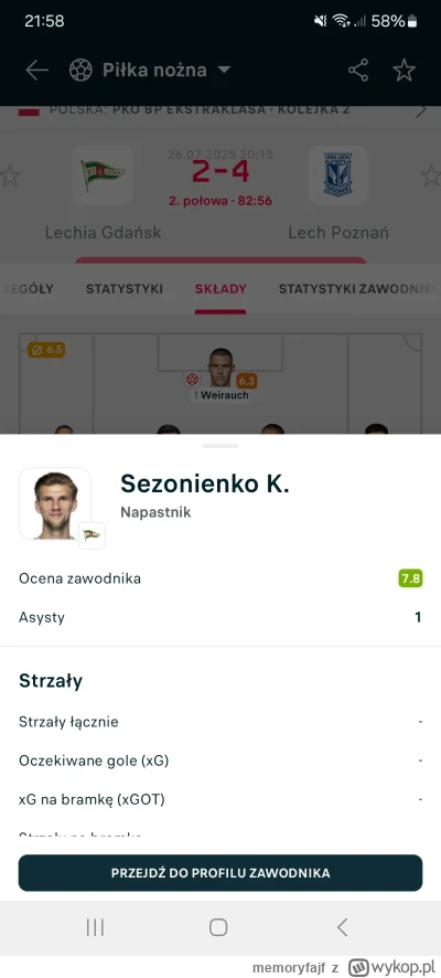 memoryfajf - W Lechii gra Sezonienko więc jeden sezon Lechii i spadek xD  #mecz