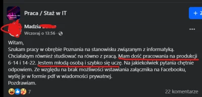 razdwatrzy55 - znajdzie się jakas praca dla Madzi w tym całym ajti? ma byc zwiazana z...