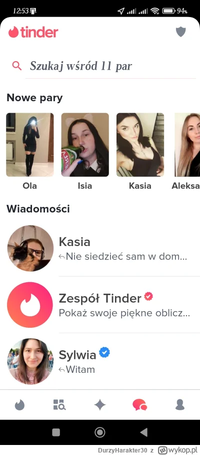 D.....0 - Dzisiaj już lepiej z miraelkami ( ͡º ͜ʖ͡º) ale znając życie to boty #tinder