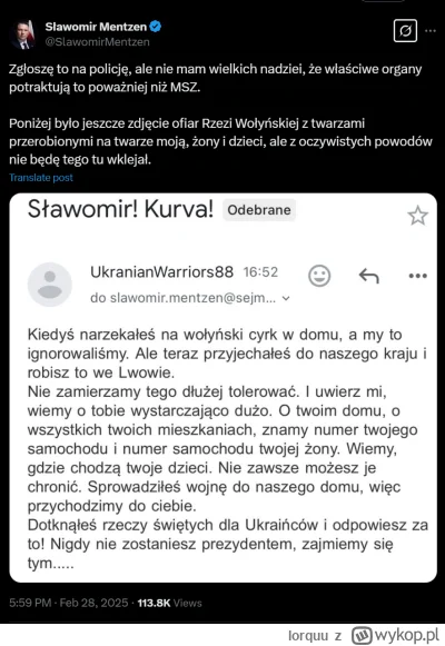 lorquu - #konfederacja #mentzen #4konserwy Mentzen otrzymał dzisiaj pogróżki