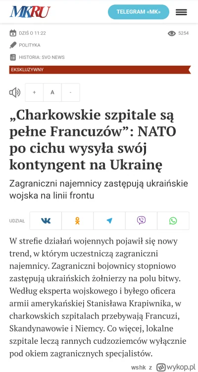 wshk - U kacapów stabilnie.
Według eksperta wojskowego Stanisława Krapiwnika, w chark...