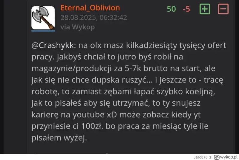 Jaro070 - >W takim mieście powiatowym to 5000-6000 brutto.
Jesteś też sprzątaczem i m...