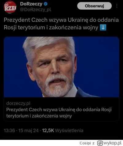 Cosipi - To ten sam prezydent Czech nad którym tak spuszczali się fajnopolaki, tęczow...