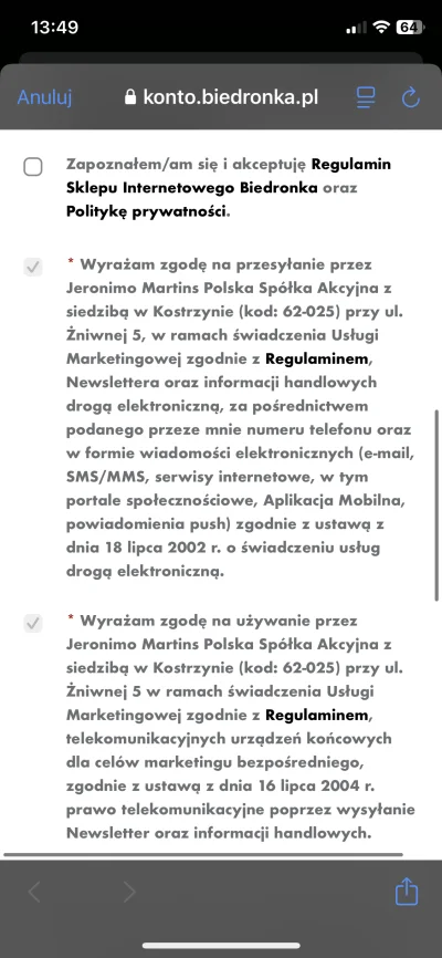 DziennySzambo - Gdzie zglosic brak mozliwosci wyłączenia wkurzających smsów z biedron...