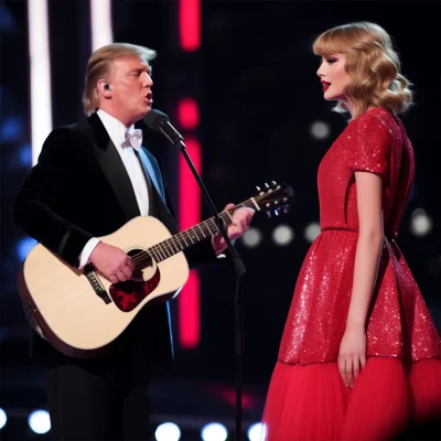 tyrytyty - Trump gościem specjalnym na koncercie #taylorswift. Los Angeles, 2023