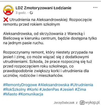 JerzyDabczak - #lodz #c---------------a 
Zaczęli remontować jedną z ulic o największy...