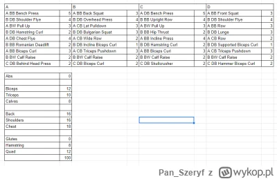 Pan_Szeryf - #mikrokoksy Proszę o ocenę planu kulturystycznego 4 dni w tygodniu.

Leg...