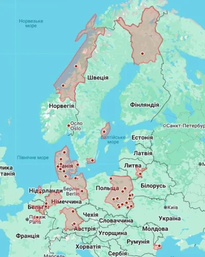 gerwazy-oko - mapa incydentow dronowych w Europie, robi wrazenie
#drony #3wojnaswiato...
