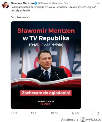 Amatorro - Sławku, witaj w domu! 

#polityka #bekazkonfederacji #tvpis #tvrepublika #...