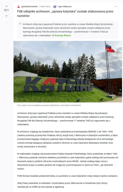 szurszur - Rosyjski wykop wczoraj - polskich oficerów zabili Niemcy , zeznali to nawe...