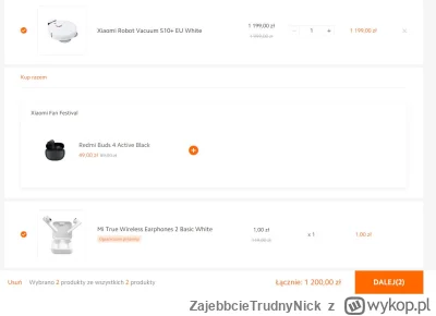 ZajebbcieTrudnyNick - Można kupić robota Xiaomi w promocji i do tego słuchawki za 1 z...