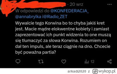 arkadi2020 - @sandal: jeżeli znajdziesz jakiś mój komentarz że broniłem Korwina, za j...