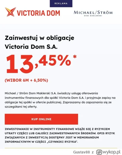 Gustav88 - właściwie lokata 8 % to już jest słaba.
można juz sobie detalicznie obligi...