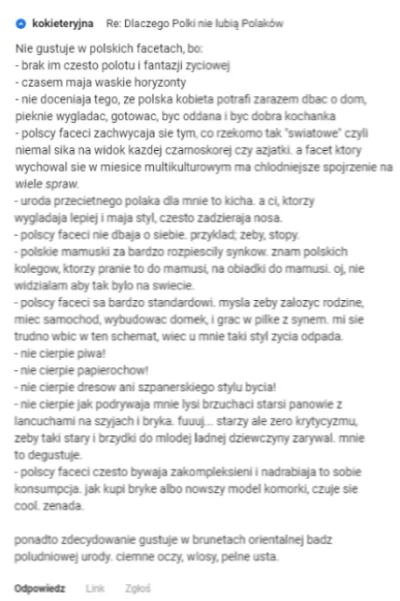 k.....l - Kobiety doskonale podsumowały polaczków. Zgadzam się w 100%

#rozowepaski #...