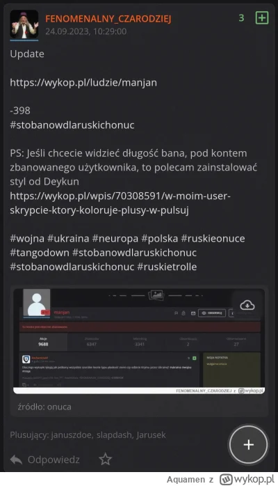 A.....n - @FENOMENALNY_CZARODZIEJ: szalom kierowniku, ale kierownik to też w tym brał...