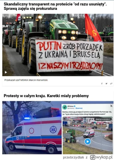 przebrzydlak - Jedyne dwie informacje na dzisiejszym tvn24 o strajku rolników.
#polsk...