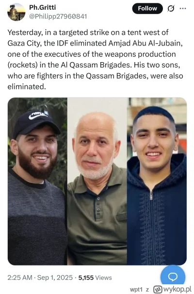 wpt1 - #izrael jeden po drugim,całe rodziny gazańskich terrorystów i ludobójców zmiat...