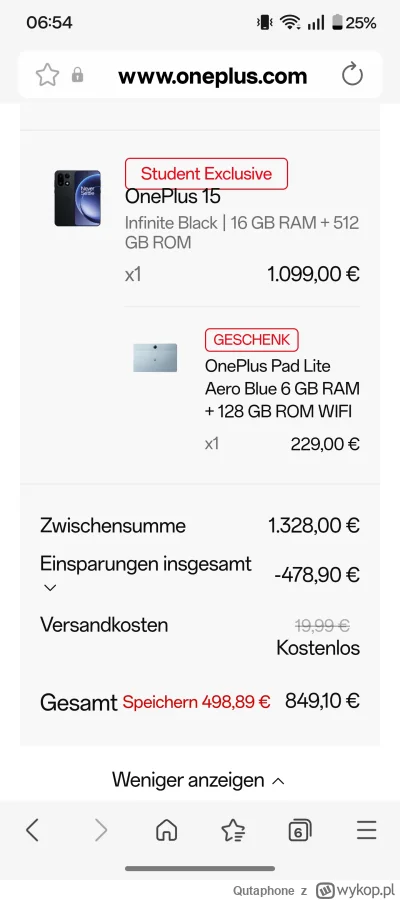 Qutaphone - @Marcinnx U niemca trochę tankej wychodzi, że zniżką studencką.