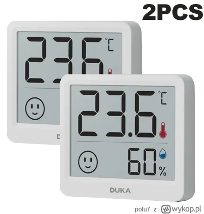polu7 - 2pcs Xiaomi Duka TH1 Electronic Temperature Humidity Meter w cenie 9.99$ (40....