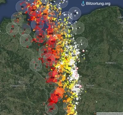 Elterchet - #burza Front burzowy przeszedł już pas graniczny ze szwabami i zmierza w ...