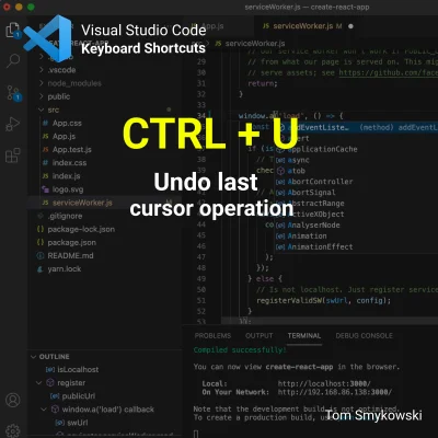 tomaszs - CTRL + U undos last cursor operation in #vscode

Follow: #vscodeshortcuts t...