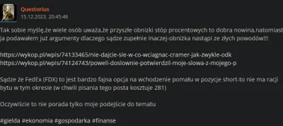 Questorius - Ja to jestem :) powinni mnie zatrudnić w tym fedex 

W tamtym sezonie os...