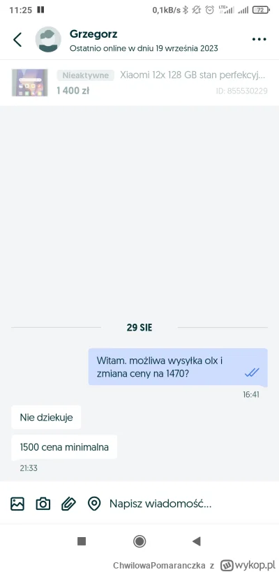 ChwilowaPomaranczka - tak to się kupuje na olx. Chciałem 1470, chłop się nie zgodził ...