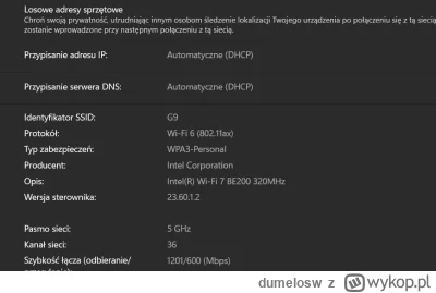 dumelosw - Mirki mam taki problem zmieniłem w lapku kartę na Wi-Fi 7 Intel BE200 robi...