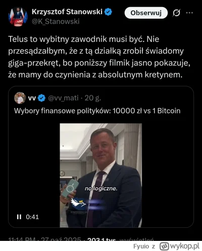 Fyuio - Ale on jest przewidywalny, najpierw d--a cicho, a teraz leci spin, że Telus t...