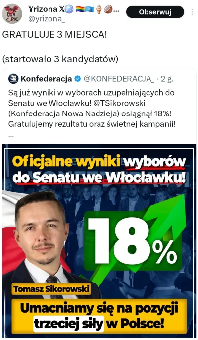 officer_K - Kolejny SUKCES k0nfederacji! Są ZIELONE STRZAŁKI! Brawa! Super wynik i "Ś...