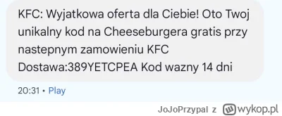 JoJoPrzypal - #kfc  Darmowy kodzik dla mireczków (｡◕‿‿◕｡)