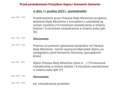 Esperanza2137 - #sejm
już nawet w harmonogramie obrad jest, że morawiecki przegra