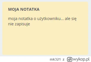 mk321 - Nazwa:
Notatki - nie zapisują się

Opis:
Po wejściu w profil użytkownika możn...